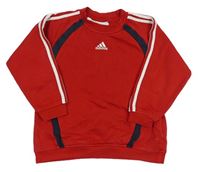 Červeno-čierna mikina s logom Adidas