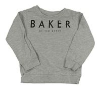 Sivá melírovaná mikina s nápisem Baker