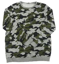 Šedo-khaki-černá army mikina Tu
