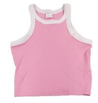 Ružový rebrovaný crop top Zara