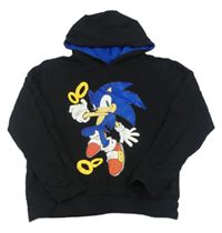 Čierna mikina so Sonicem a kapucňou