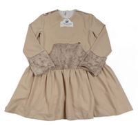 Nové - Pudrové šaty s kožešinou