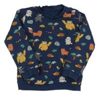 Tmavomodrá mikina s lesními zvířaty M&S