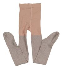 Růžovo-stříbrné punčocháče H&M