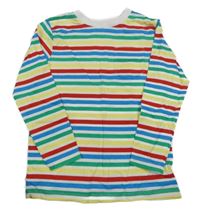 Bílo-barevné pruhované triko s kapsou Dunnes