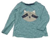 Zelenošedé vzorované triko s mývalem George