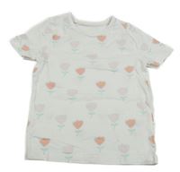 Biele kvetované tričko George