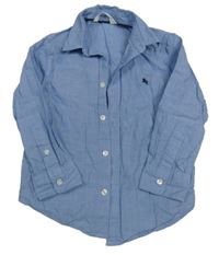 Modrá melírovaná košile s výšivkou H&M