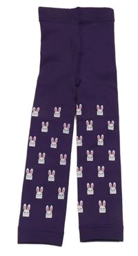 Fialové thermo pančuskové legíny s králikmi Ergee