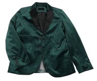 Tmavozelené semišové slávnostné sako