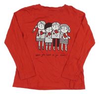 Červené triko s dívkami Comic Relief