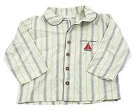 Bielo-modrá pruhovaná košeľa s loďkou The Little White Company