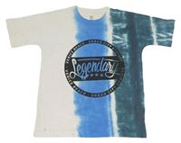 Bielo-modro-petrolejové tričko s nápisom F&F