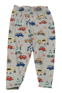 Sivé melírované tepláky s dopravními prostředky Shein