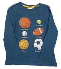 Petrolejové tričko s loptami Kids