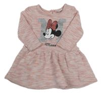 Ružovo-biele melírované šaty s Minnie Primark