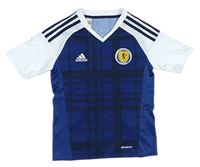 Tmavomodro-bílý fotbalový dres - Scotland Adidas