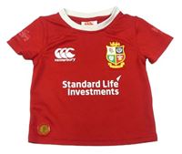 Červené športové funkčné tričko s erbem a logom Canterbury