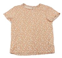 Lososovo-biele vzorované tričko s motýlikmi H&M