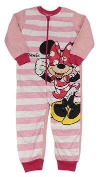 Světlerůžový fleecový overal s Minnie Disney