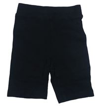 Čierne rebrované elastické kraťasy Primark