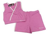 2 set - Ružové kraťasy + ružový crop top