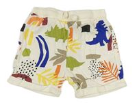 Smetanové kraťasy s dinosaury F&F