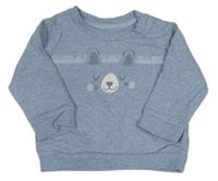 Svetlomodrá melírovaná mikina s ňufáčikom  Mothercare