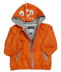 Oranžová šušťáková jarná bunda s ostny a kapucňou Kiabi