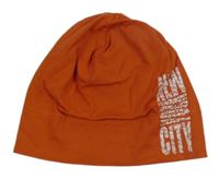 Oranžová mikina s potiskem 