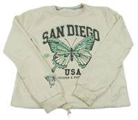 Smotanová mikina s motýlkom a nápisom