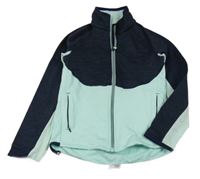 Tmavomodro-světlemodrá propínací thermo mikina Decathlon