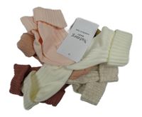 Nové - 5x bielo-ružovo-béžové ponožky Nutmeg