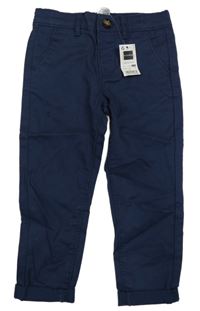 Nové - tmavomodré plátěné chino kalhoty dunnes