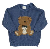 Modrý svetr s medvědem Next