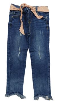 Tmavomodré skinny rifle s páskem Denim Co.