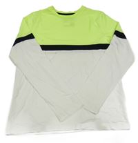 Bielo-zelené tričko s čierným pruhom C&A