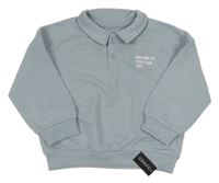 Nové - svetlomodrá oversize mikina s nápisom a golierikom dunnes