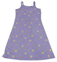 Fialové šaty s motýlikmi