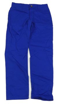 Safírové plátěné chino kalhoty H&M