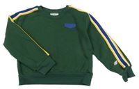 Tmavozelená mikina s pruhom skechers