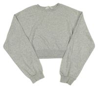 Sivá melírovaná crop mikina H&M