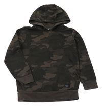 Khaki-šedá army mikina s kapucí M&S