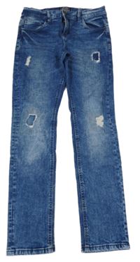 Tmavomodré skinny rifle s vyšúchaním C&A
