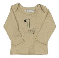 Béžové melírované tričko s žirafou
