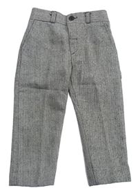 Hědo-sivé vzorované nohavice