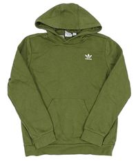 Khaki mikina s kapucňou a logom Adidas