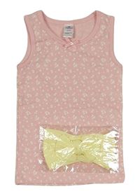 2set - Ružová kvetovaná košilka + žltá čelenka s mašlou
