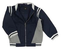 Tmavomodro-šedý šusťákový podzimní bomber River Island