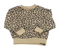 Béžovo-čierna mikina s leopardím vzorom Sinsay